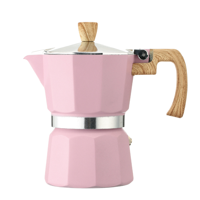 Cafetieră moka din aluminiu, stil italian, design octagonal, pentru prepararea cafelei acasă și camping
