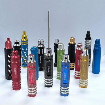 Mâner de șurubelniță din aliaj de aluminiu, multicolor, pentru șuruburi hex (Allen) și demontaj, pentru modele RC de aeronave, mâner unic