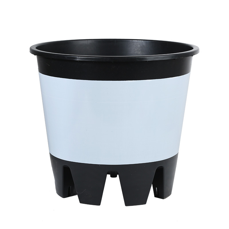 Ghiveci din rășină plastică, 25 L, cu orificii de drenaj pe lateral, controlul rădăcinilor, rotund, respirabil, mare pentru plante verzi și flori