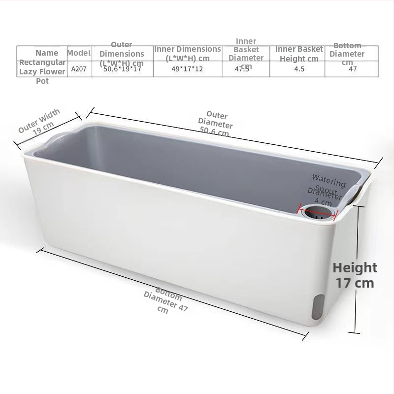 Ghiveci suspendat dreptunghiular pentru legume, pentru balcon, design lung pentru cultivarea legumelor
