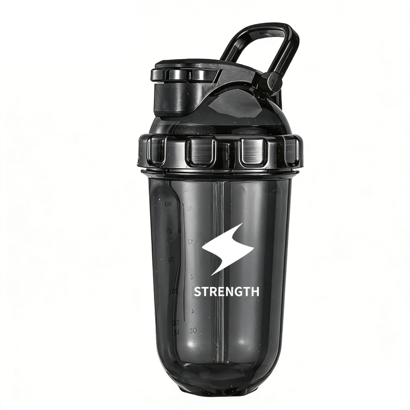 Cana sport 500 ml pentru fitness cu bilă de amestec, din plastic – shaker pentru proteine
