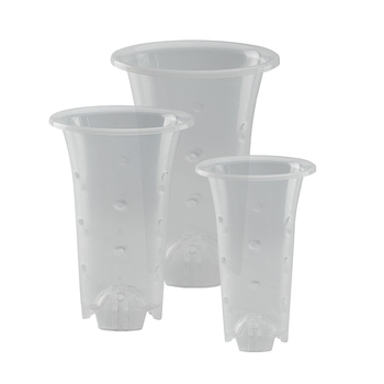 Ghiveci transparent pentru orhidee, din plastic, cu găuri laterale pentru vizualizarea rădăcinilor și controlul acestora, design cu înălțare, set cu vas interior izolat și menținerea umezelii