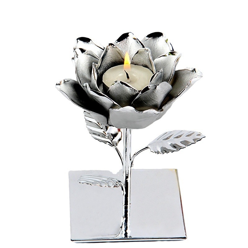 Suport de lumânare din ceramică Nordic cu floare electroplatată, decor interior creativ, lucrat manual, însoțit de cupe pentru lumânare și aromă