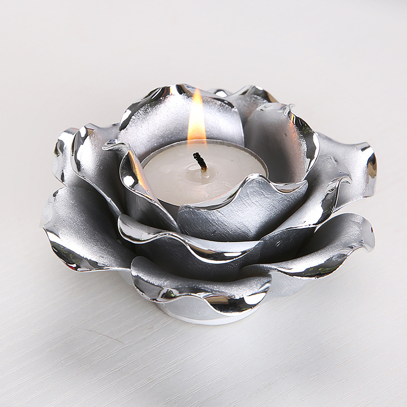 Suport de lumânare din ceramică Nordic cu floare electroplatată, decor interior creativ, lucrat manual, însoțit de cupe pentru lumânare și aromă