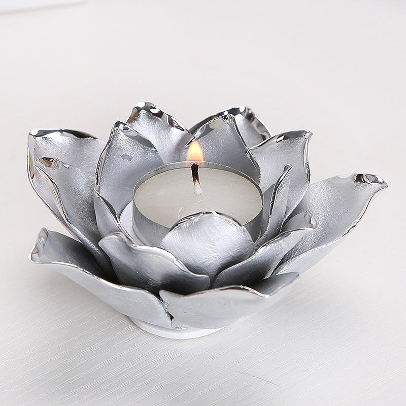 Suport de lumânare din ceramică Nordic cu floare electroplatată, decor interior creativ, lucrat manual, însoțit de cupe pentru lumânare și aromă