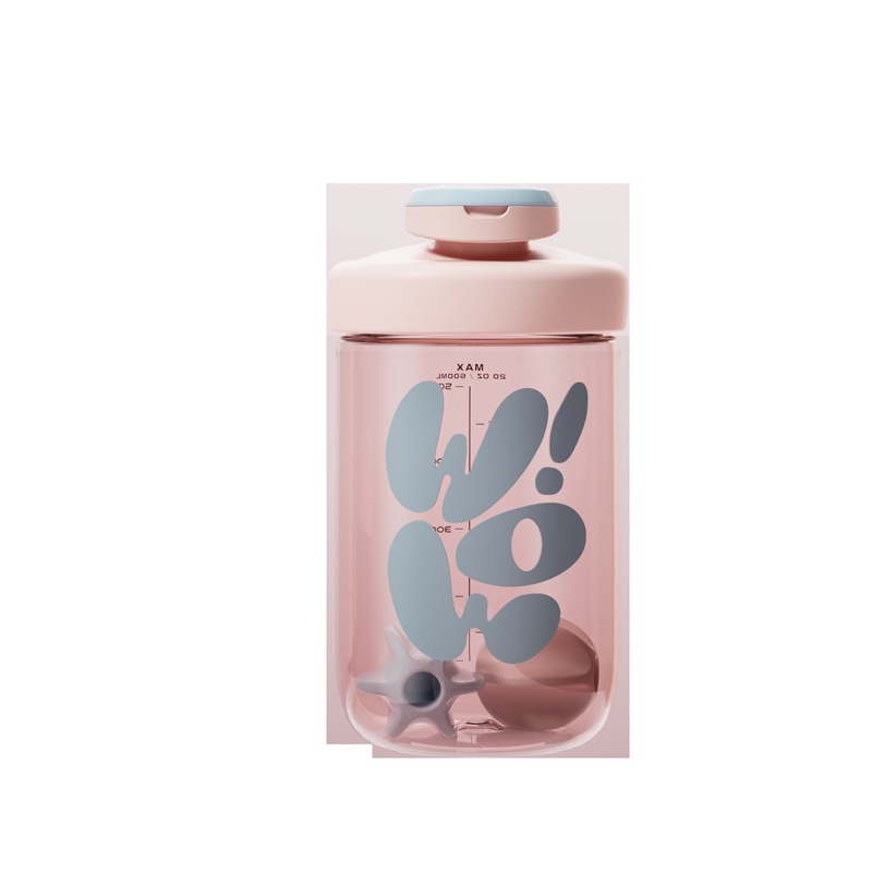 Sticlă din plastic pentru sport, shaker cu capacitate mare, model nou 2025, pentru shake-uri proteice, cu scară de măsurare