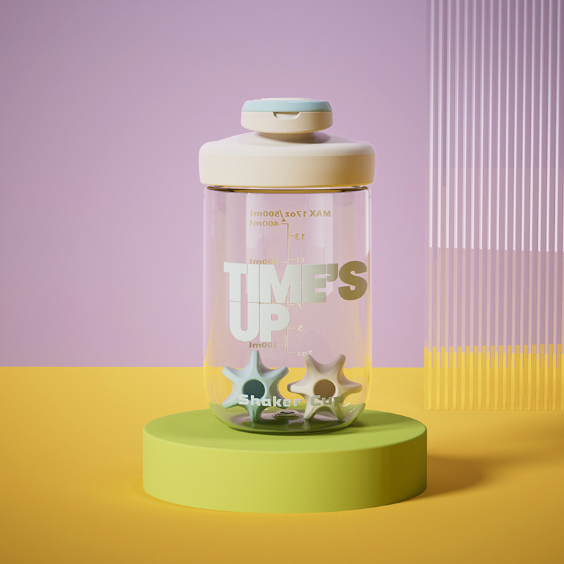 Sticlă din plastic pentru sport, shaker cu capacitate mare, model nou 2025, pentru shake-uri proteice, cu scară de măsurare