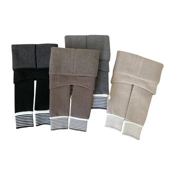 Gyerekek téli fleecével bélelt vastag leggings, függőleges csíkokkal, melegek