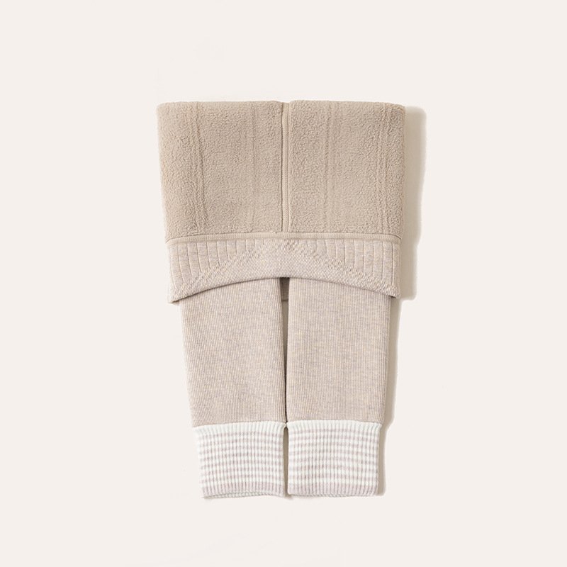 Gyerekek téli fleecével bélelt vastag leggings, függőleges csíkokkal, melegek