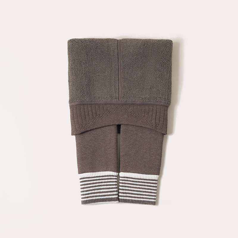 Gyerekek téli fleecével bélelt vastag leggings, függőleges csíkokkal, melegek