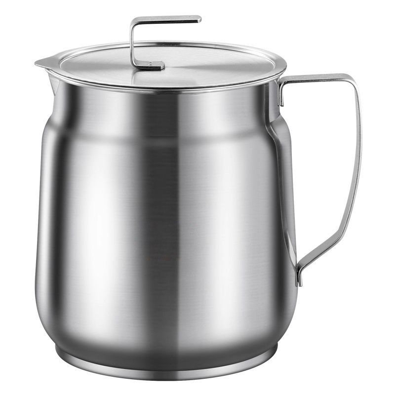 Oală pentru ulei din oțel inoxidabil, cu capac și filtru, pentru bucătărie