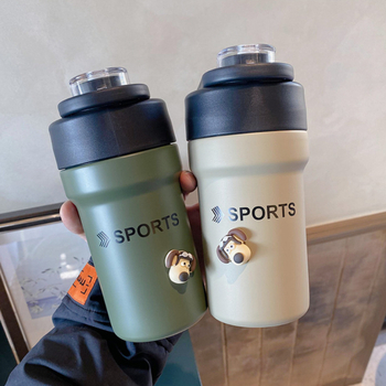 Cana izolată din oțel inoxidabil pentru studenți – design stilat, cană de cafea unisex, portabil