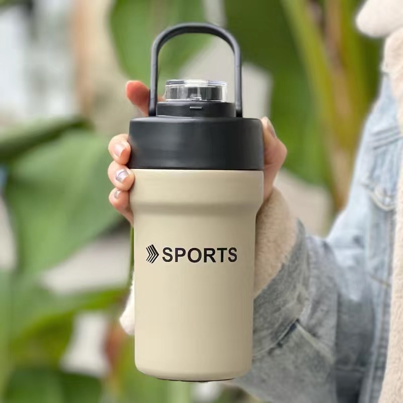 Cana izolată din oțel inoxidabil pentru studenți – design stilat, cană de cafea unisex, portabil