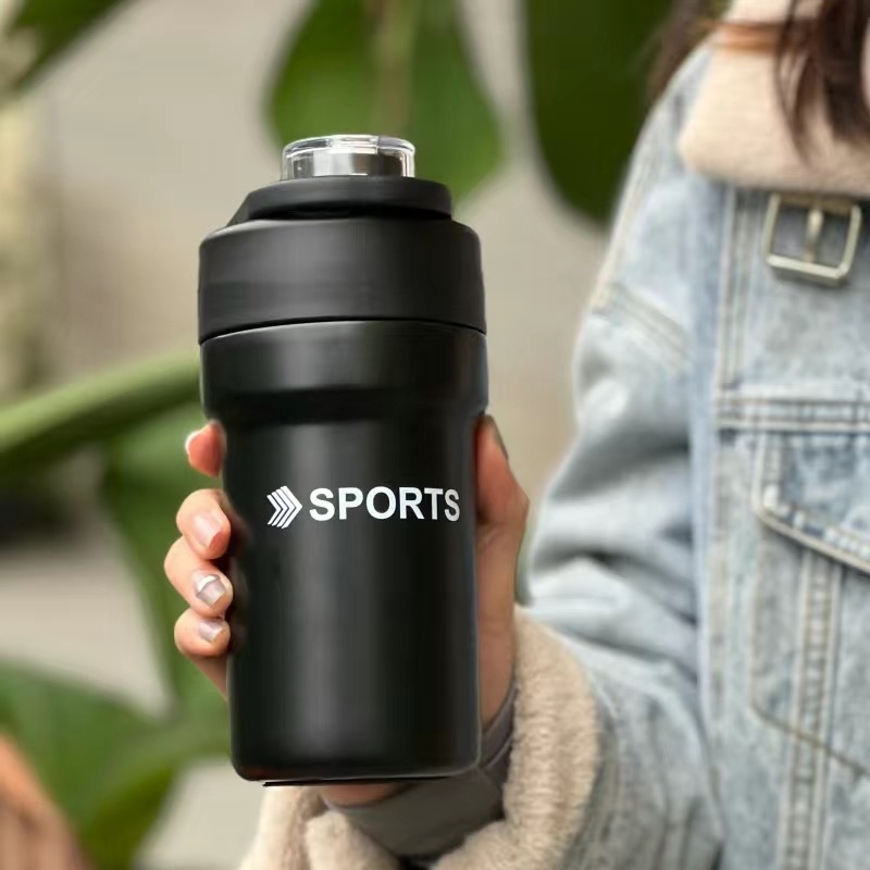 Cana izolată din oțel inoxidabil pentru studenți – design stilat, cană de cafea unisex, portabil