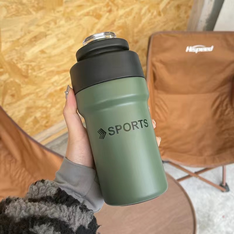 Cana izolată din oțel inoxidabil pentru studenți – design stilat, cană de cafea unisex, portabil