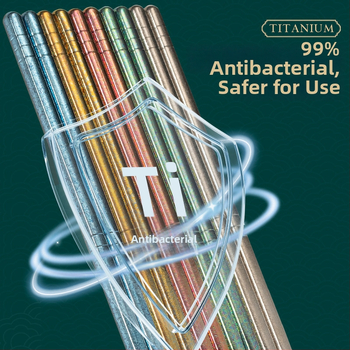 Bigcar Bețe de masă din titan pur – lux, antibacteriale și rezistente la mucegai, model 2025, rezistente la temperaturi înalte, antiderapante