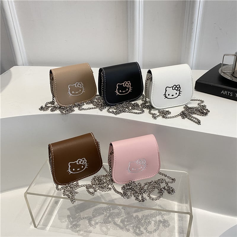 Ženska mini torbica s lančićem, PU koža u boji ruže, ljetni model, korejski stil, crossbody