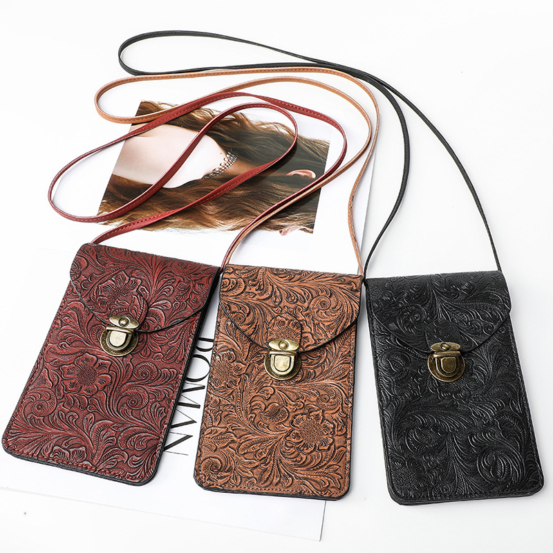 Ženska crossbody torbica od mekane kože, mala veličina, prozor za dodirni zaslon, ljetna svakodnevna torbica