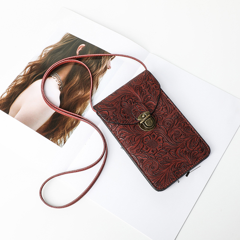 Ženska crossbody torbica od mekane kože, mala veličina, prozor za dodirni zaslon, ljetna svakodnevna torbica