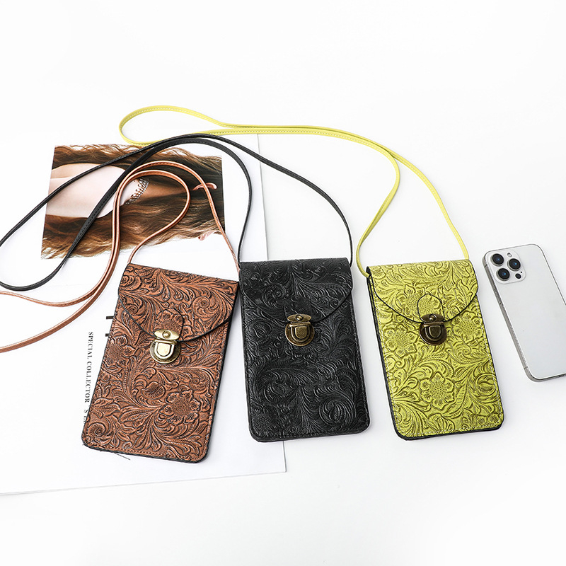 Ženska crossbody torbica od mekane kože, mala veličina, prozor za dodirni zaslon, ljetna svakodnevna torbica