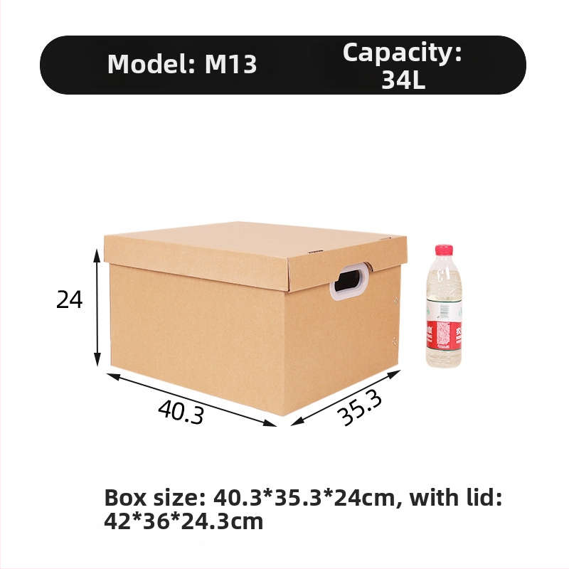 Cutie de depozitare din carton kraft extra-dur, cu capac, pentru mutări, capacitate mare