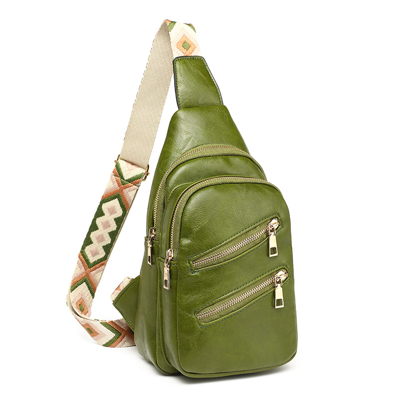 PU torbica preko tijela s dvostrukim zipom, velika kapaciteta, za outdoor aktivnosti, unisex, retro stil