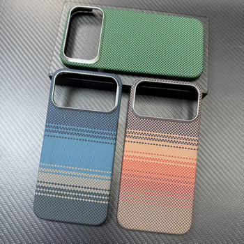 Carcasă pentru iPhone 17 Pro Max din fibre aramidice, închidere magnetică — stil business minimalist
