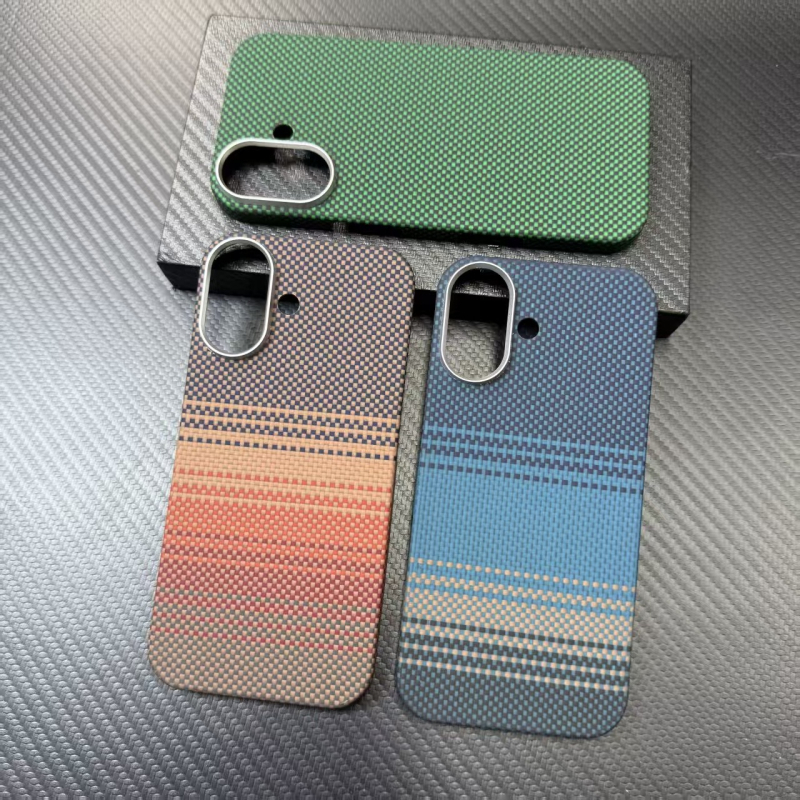 Carcasă pentru iPhone 17 Pro Max din fibre aramidice, închidere magnetică — stil business minimalist
