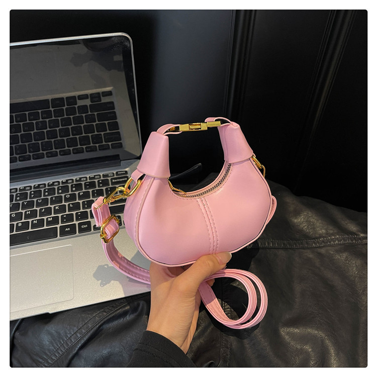 Modna ženska crossbody torba u obliku polumjeseca, mini torba za rameno s pretincom za ruž