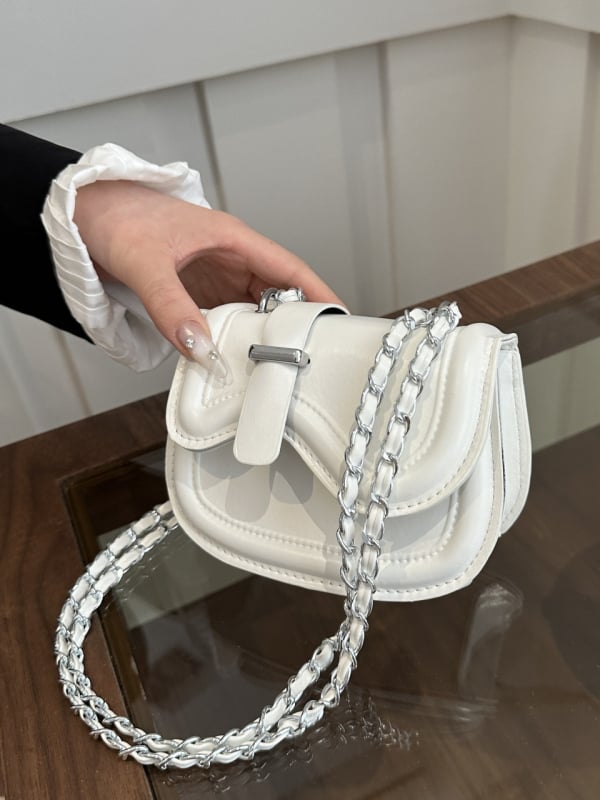 Mini ženska torbica s lancem, PU koža, nišni dizajn, ljetni model 2024, torba preko ramena crossbody, torbica za ruž