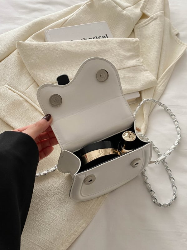 Mini ženska torbica s lancem, PU koža, nišni dizajn, ljetni model 2024, torba preko ramena crossbody, torbica za ruž