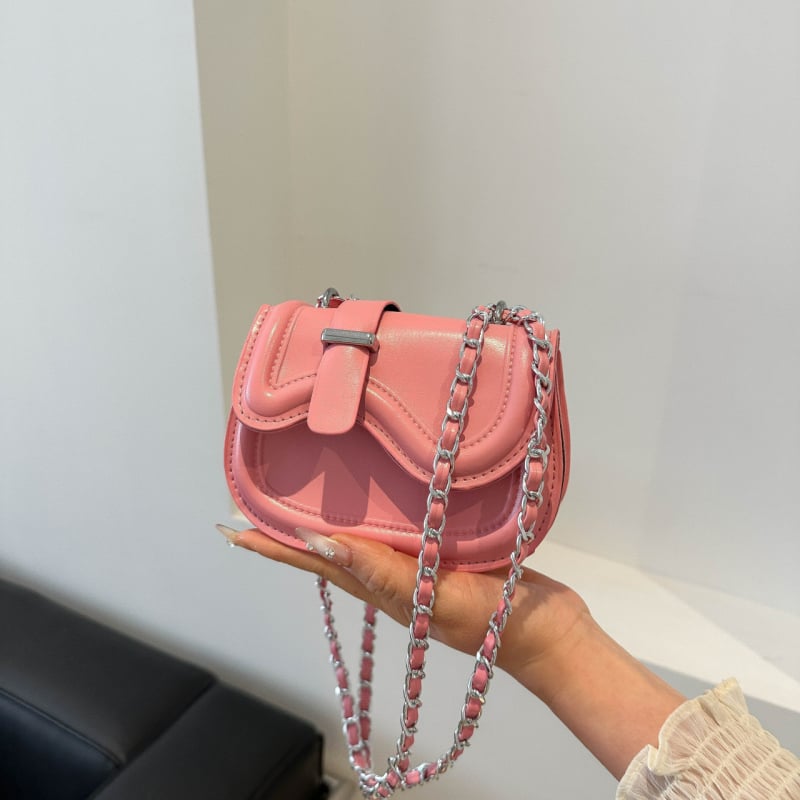 Mini ženska torbica s lancem, PU koža, nišni dizajn, ljetni model 2024, torba preko ramena crossbody, torbica za ruž