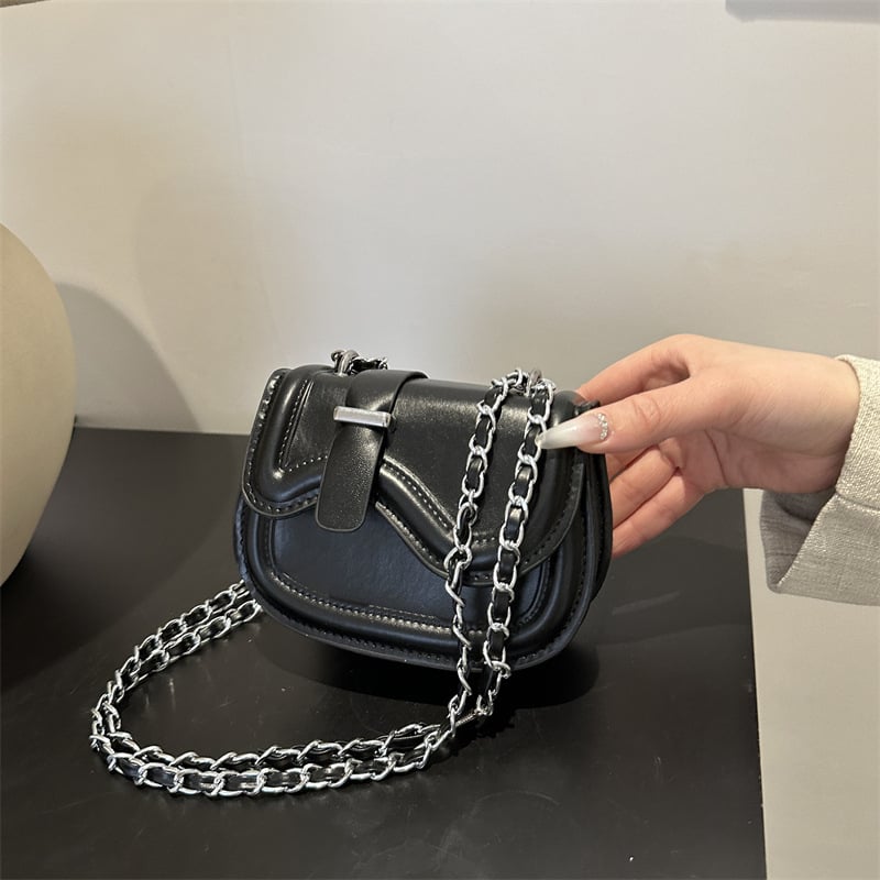Mini ženska torbica s lancem, PU koža, nišni dizajn, ljetni model 2024, torba preko ramena crossbody, torbica za ruž