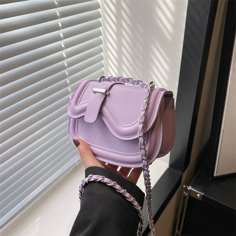 Mini ženska torbica s lancem, PU koža, nišni dizajn, ljetni model 2024, torba preko ramena crossbody, torbica za ruž