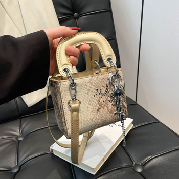 Ženska mini torbica s uzorkom zmijske kože, jesen 2025, lagani luksuz, crossbody