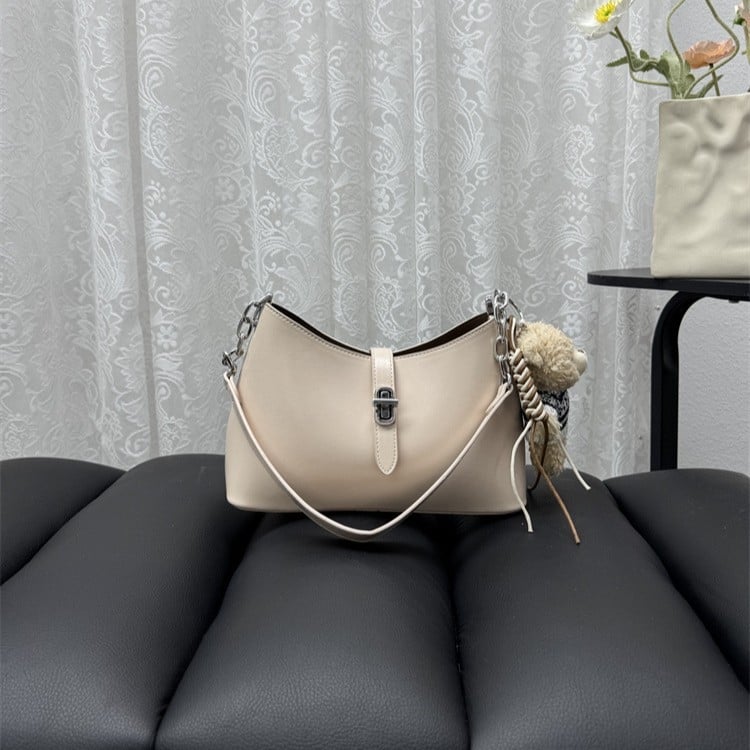 Modna retro sedlasta torba s lancem, kompaktna kvadratna crossbody torba s kopčom zaključavanja