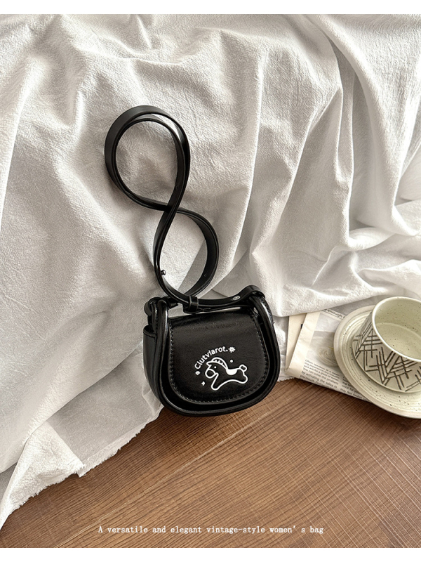 Ženska mini crossbody torba sa sedlovnim dizajnom, PU koža