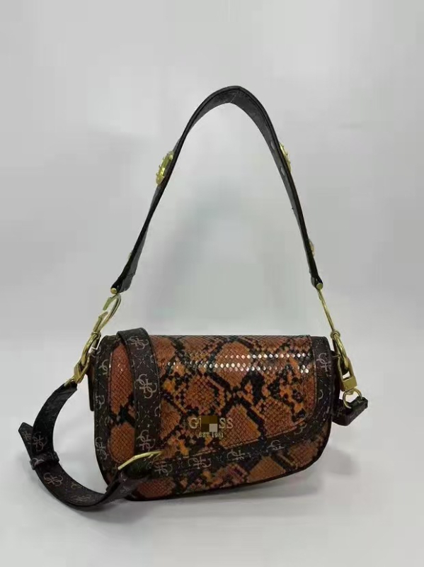 Sedlovita crossbody torba s uzorkom zmijske kože, vintage europsko-američki stil, PU koža, mala veličina, jedan remen, magnetsko zatvaranje, džep sa zatvaračem, lagani luksuz