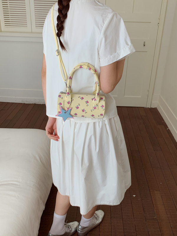 PU cilindrična torba s tiskom, minimalistički gradski stil, ženska crossbody torba s zatvaračem na zip