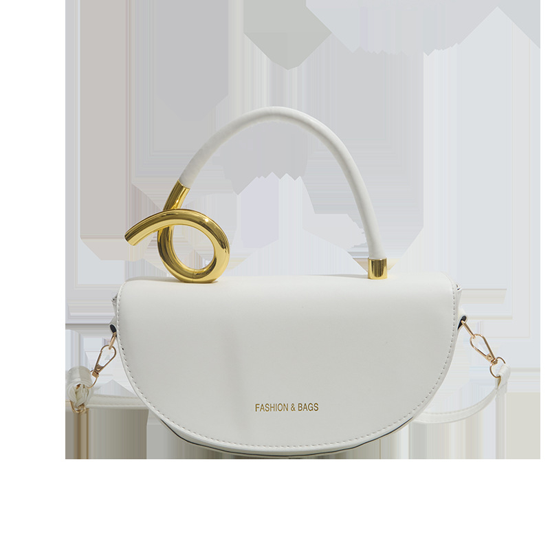 Stilna sedlastog oblika torbica s premium teksturom, univerzalna za nošenje na rame i crossbody, za posao i svakodnevnu uporabu
