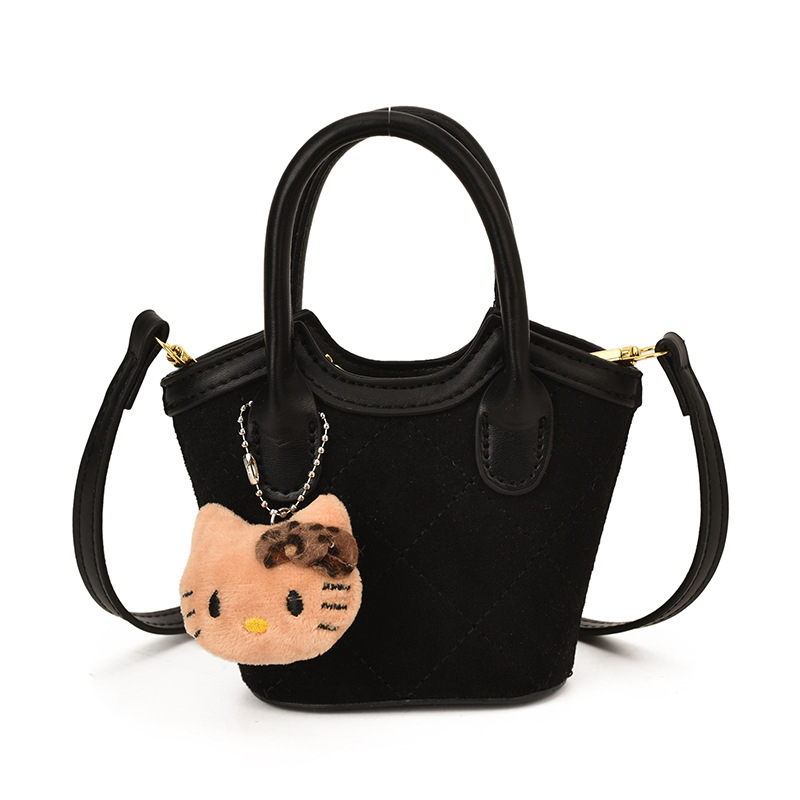 Bucket torba u korejskom stilu s leopard uzorkom, mat koža, mini crossbody torba za ramena, džep za ruž