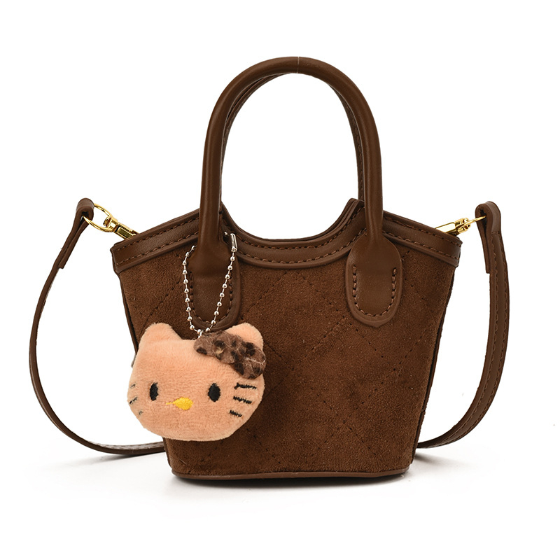 Bucket torba u korejskom stilu s leopard uzorkom, mat koža, mini crossbody torba za ramena, džep za ruž