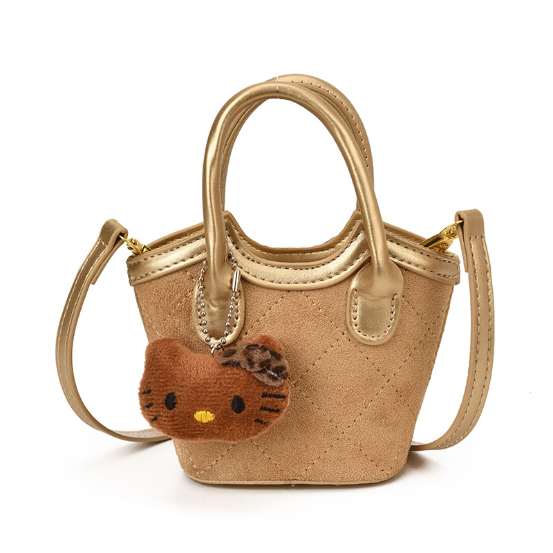 Bucket torba u korejskom stilu s leopard uzorkom, mat koža, mini crossbody torba za ramena, džep za ruž