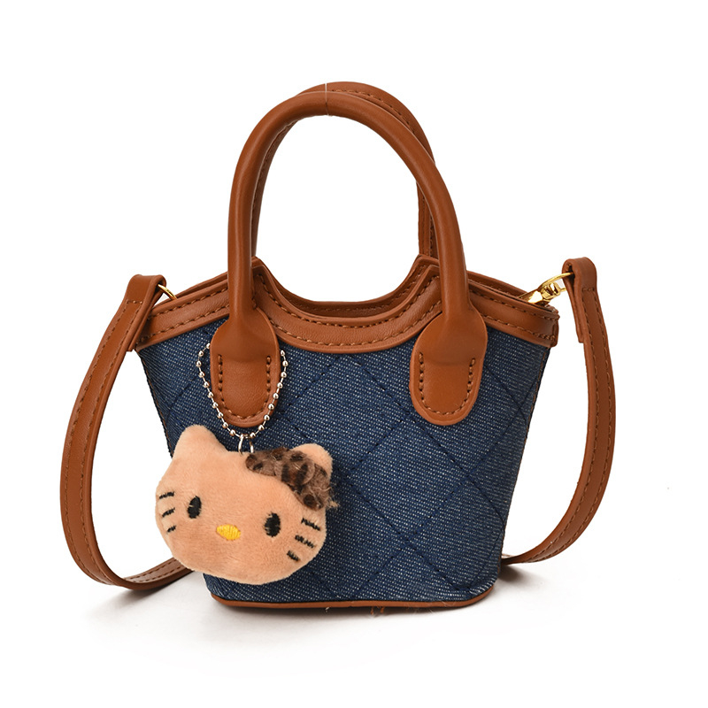 Bucket torba u korejskom stilu s leopard uzorkom, mat koža, mini crossbody torba za ramena, džep za ruž