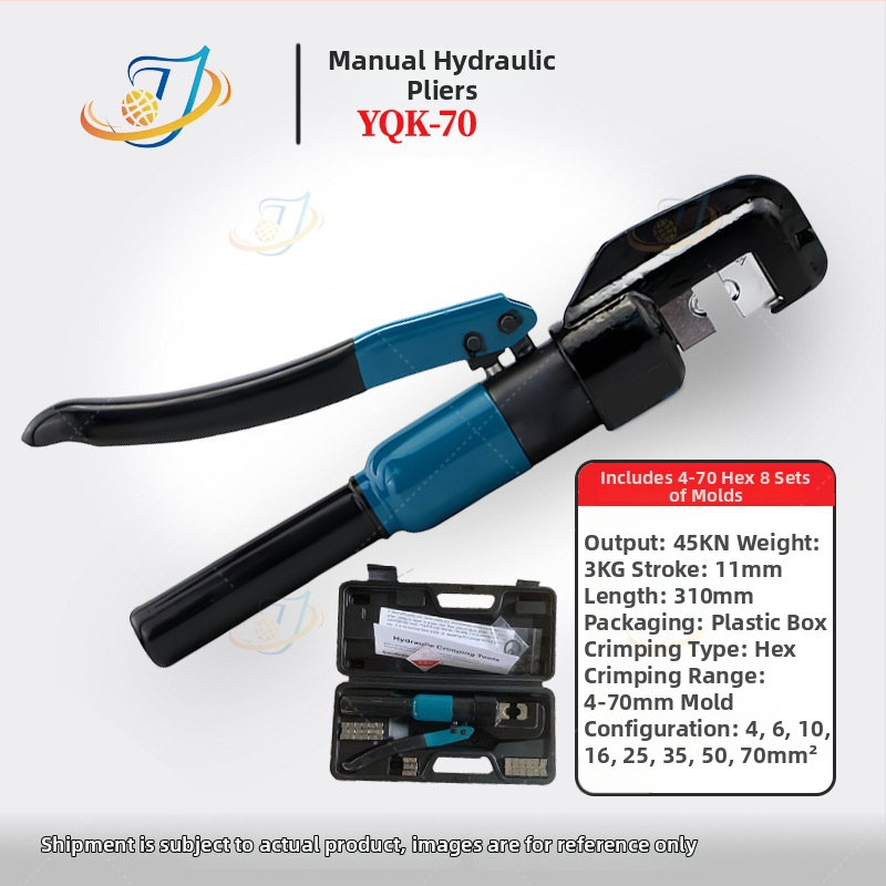 Clește hidraulic manual premium pentru crimpare cabluri, model YQK70120240300, cu fălci deschise