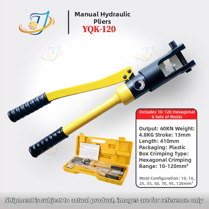 Clește hidraulic manual premium pentru crimpare cabluri, model YQK70120240300, cu fălci deschise