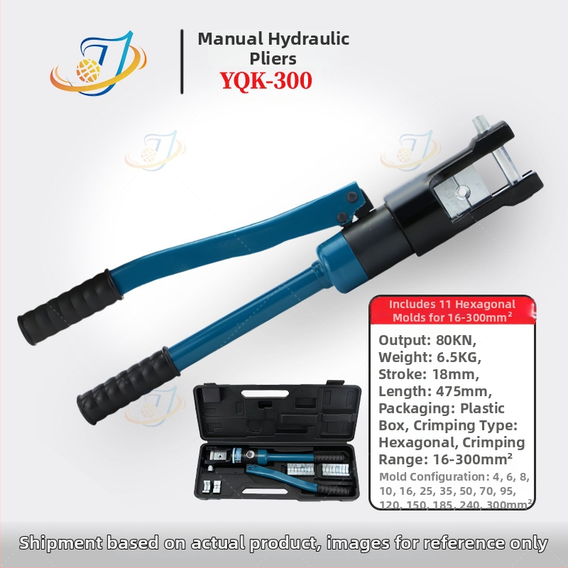 Clește hidraulic manual premium pentru crimpare cabluri, model YQK70120240300, cu fălci deschise