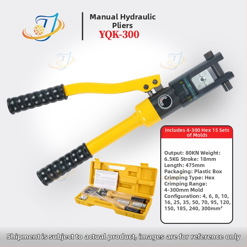 Clește hidraulic manual premium pentru crimpare cabluri, model YQK70120240300, cu fălci deschise