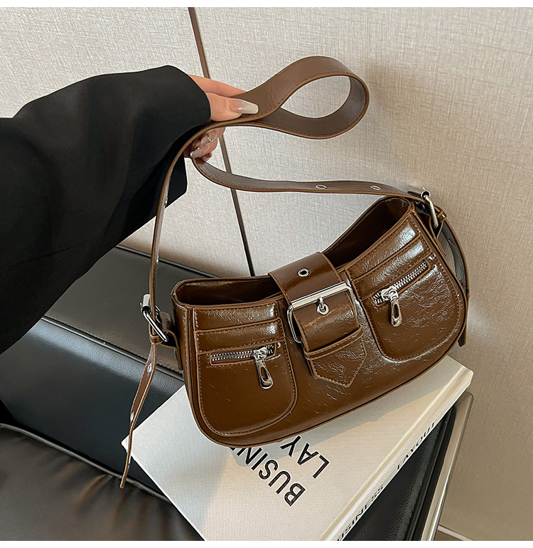 Torba tipa sedlo 2025, minimalistički retro stil, ženska torba pod pazuhom i crossbody
