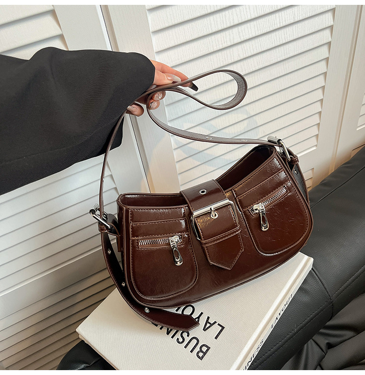 Torba tipa sedlo 2025, minimalistički retro stil, ženska torba pod pazuhom i crossbody